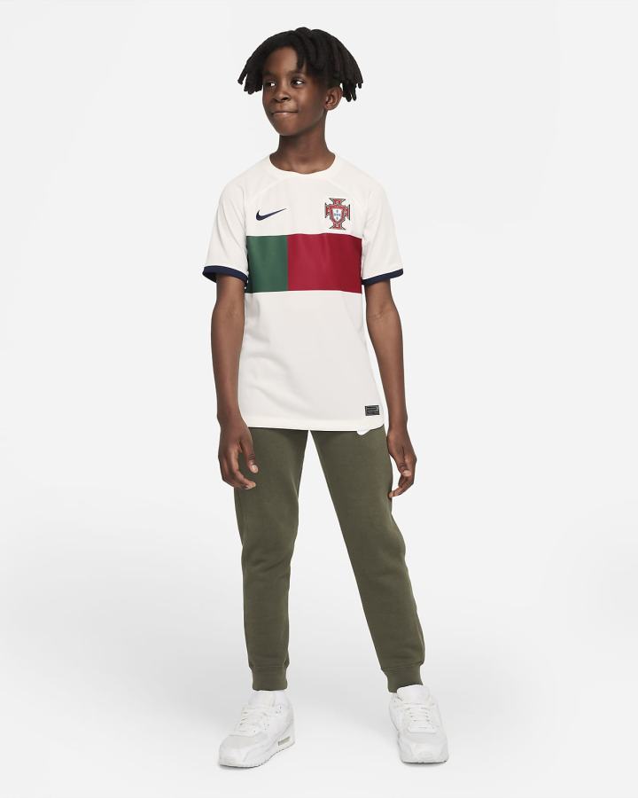 Jersey Nike Portugal 2022/23 Stadium Away Kids Dri-FIT Soccer Niño Obsidian | WLJGE-7962
