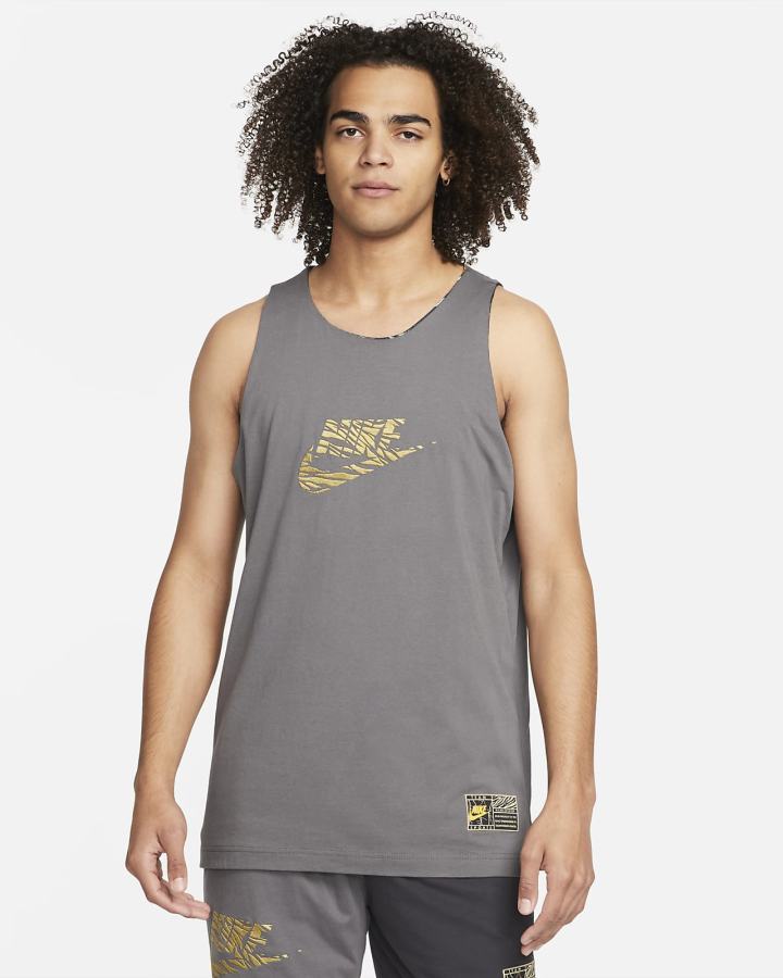 Jersey Nike Premium Basketball Hombre Doradas Gris | NXHZS-0198