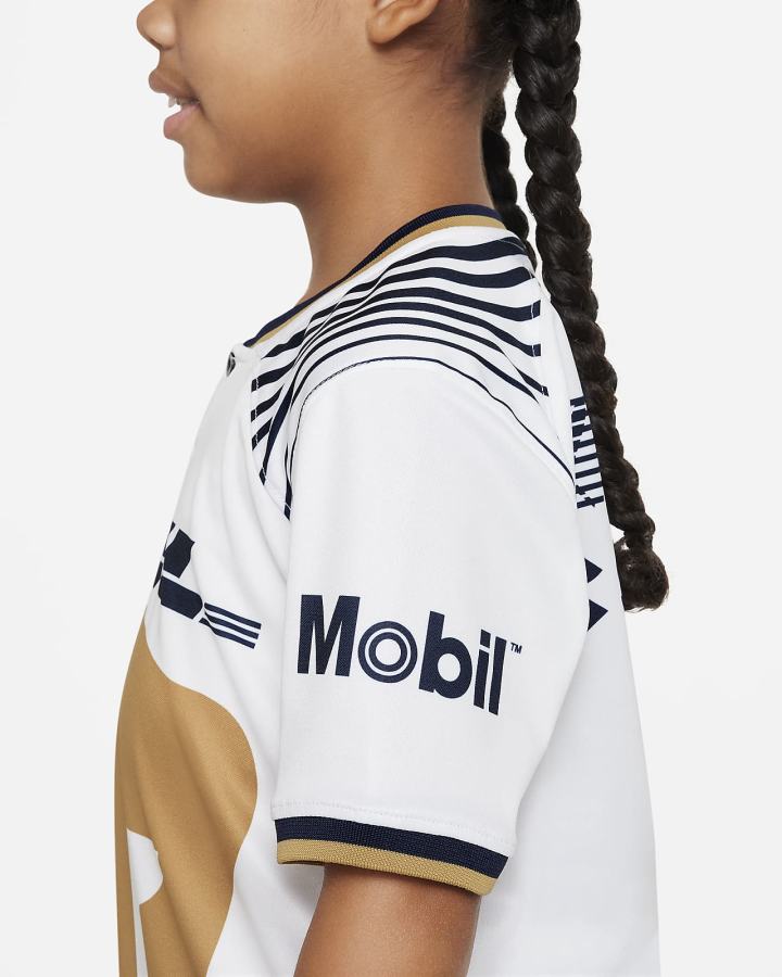 Jersey Nike Pumas UNAM 2022/23 Stadium Home Kids Dri-FIT Soccer Niño Blancas Obsidian | QCRXT-5924