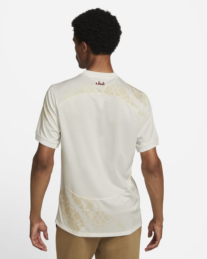 Jersey Nike Qatar 2022/23 Stadium Away Dri-FIT Soccer Hombre Blancas Burdeos | NDGYQ-6083
