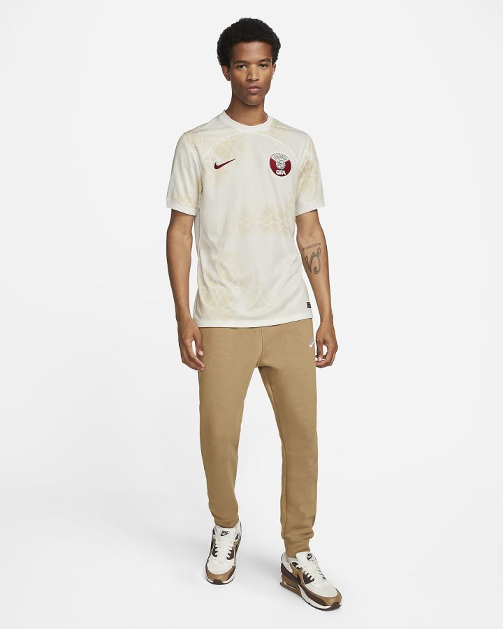 Jersey Nike Qatar 2022/23 Stadium Away Dri-FIT Soccer Hombre Blancas Burdeos | NDGYQ-6083