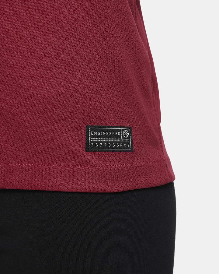 Jersey Nike Qatar 2022/23 Stadium Home Kids Dri-FIT Soccer Niña Burdeos Blancas | RPYWH-4327
