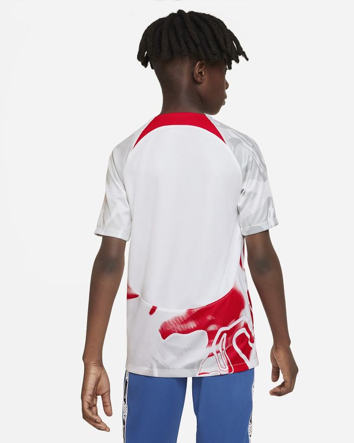 Jersey Nike RB Leipzig 2022/23 Stadium Home Kids Dri-FIT Soccer Niño Blancas Rojas | XYWZA-4930