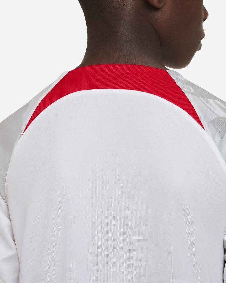 Jersey Nike RB Leipzig 2022/23 Stadium Home Kids Dri-FIT Soccer Niño Blancas Rojas | XYWZA-4930