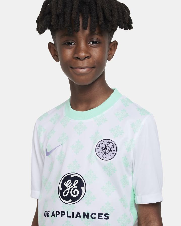 Jersey Nike Racing Louisville FC Stadium Away Kids Dri-FIT Soccer Niño Blancas Verde Menta Lavanda Blancas | QHRKM-7342