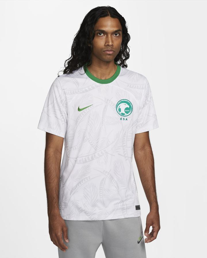 Jersey Nike Saudi Arabia 2022/23 Stadium Home Dri-FIT Soccer Hombre Blancas Verde | RPQLO-0523