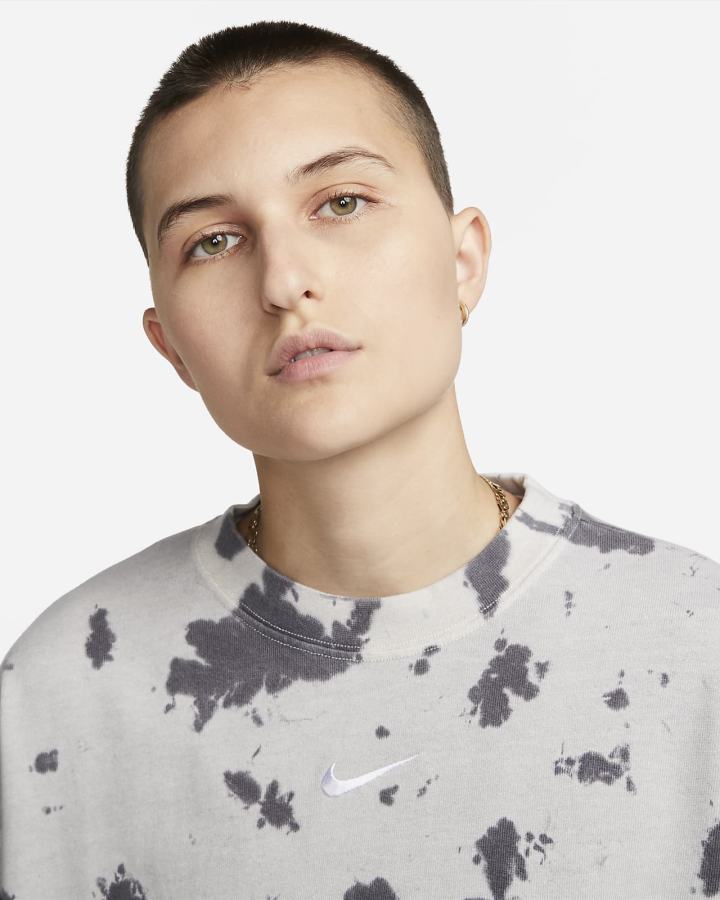 Jersey Nike Sportswear Cloud-Dye Crewneck Top Mujer Negras Blancas | HCOQV-4367