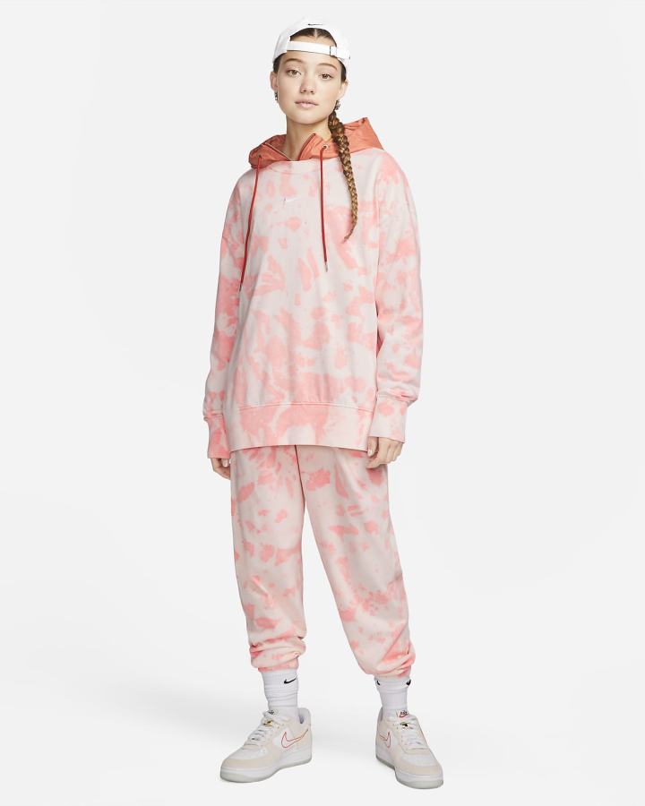 Jersey Nike Sportswear Cloud-Dye Crewneck Top Mujer Rojas Claro Blancas | PBZIE-6429