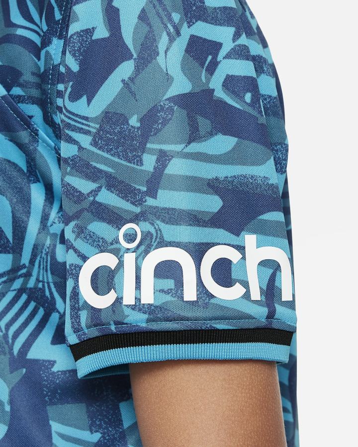 Jersey Nike Tottenham Hotspur 2022/23 Stadium Third Kids Dri-FIT Soccer Niño Turquesa Oscuro Negras Blancas | QGPKL-3128