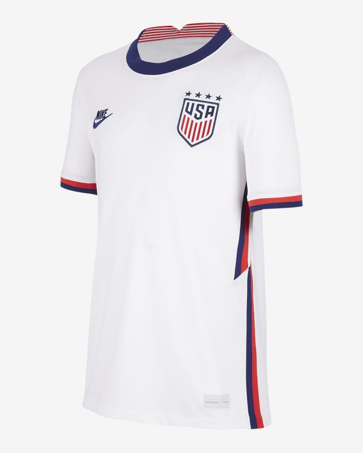 Jersey Nike U.S. 2020 Stadium Home Kids Soccer Niño Blancas Azules | EDTBM-2807