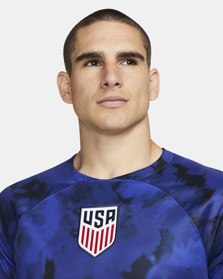Jersey Nike U.S. 2022/23 Stadium Away Dri-FIT Soccer Hombre Azules Claro Blancas | IMXEO-7285