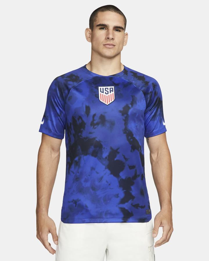 Jersey Nike U.S. 2022/23 Stadium Away Dri-FIT Soccer Hombre Azules Claro Blancas | IMXEO-7285