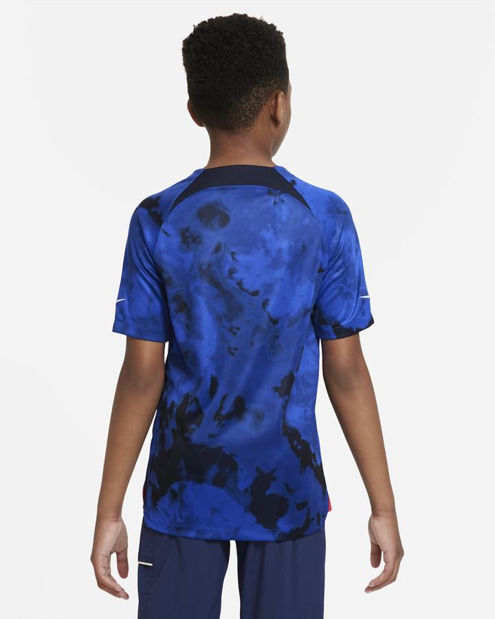 Jersey Nike U.S. 2022/23 Stadium Away Kids Dri-FIT Soccer Niño Azules Claro Obsidian Oscuro Blancas | CRNOS-7304