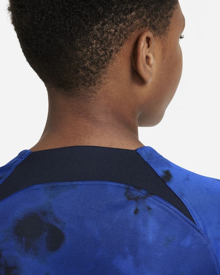 Jersey Nike U.S. 2022/23 Stadium Away Kids Dri-FIT Soccer Niño Azules Claro Obsidian Oscuro Blancas | CRNOS-7304