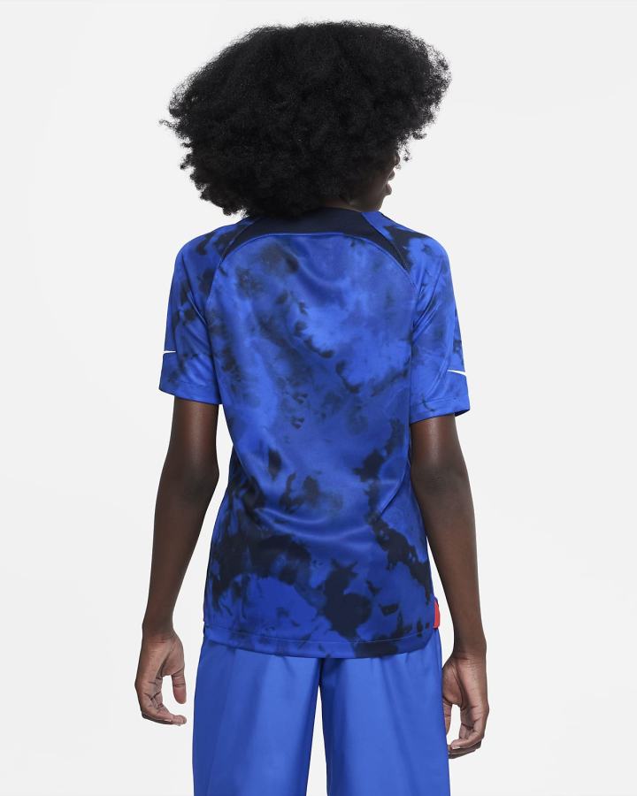 Jersey Nike U.S. 2022/23 Stadium Away Kids Dri-FIT Soccer Niño Azules Claro Blancas | HMQBC-0375