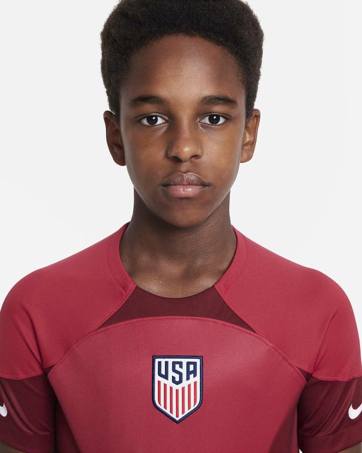 Jersey Nike U.S. 2022/23 Stadium Goalkeeper Kids Dri-FIT Short-Sleeve Soccer Niño Rojas Blancas | OXEAC-8902