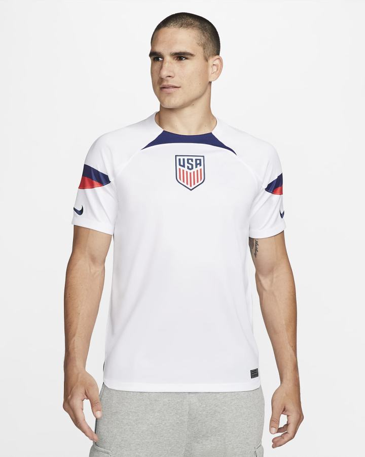 Jersey Nike U.S. 2022/23 Stadium Home Dri-FIT Soccer Hombre Blancas Azules | FUYQJ-3098
