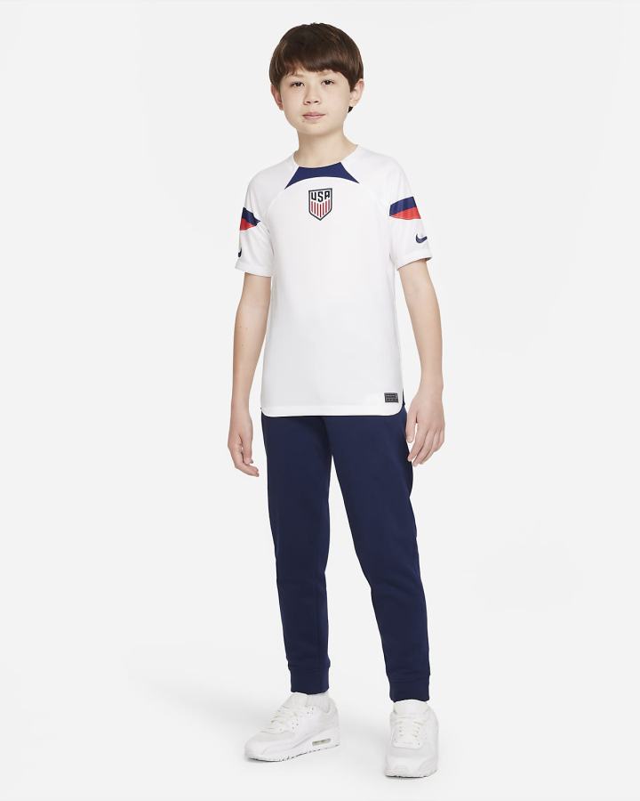 Jersey Nike U.S. 2022/23 Stadium Home Kids Dri-FIT Soccer Niño Blancas Azules | CQHJY-2906