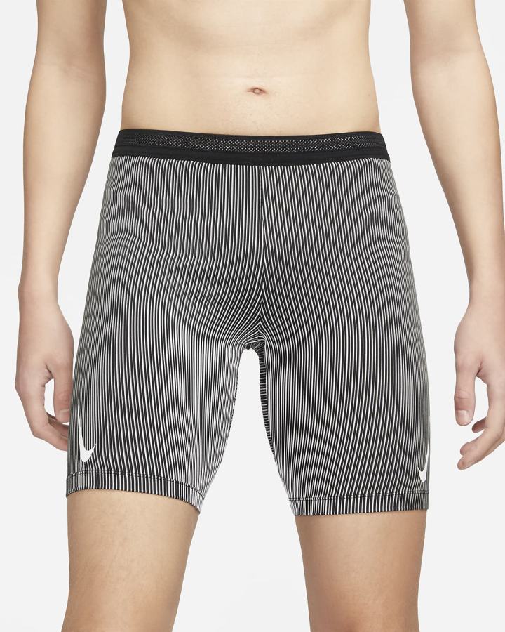 Leggins Nike AeroSwift 1/2-Length Running Hombre Negras Gris Blancas | QZDSK-6435