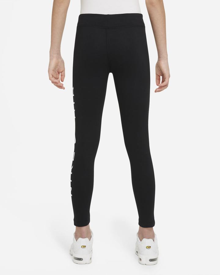 Leggins Nike Air Essential Kids Mid-Rise (Extended Size) Niña Negras | KDOFU-6052
