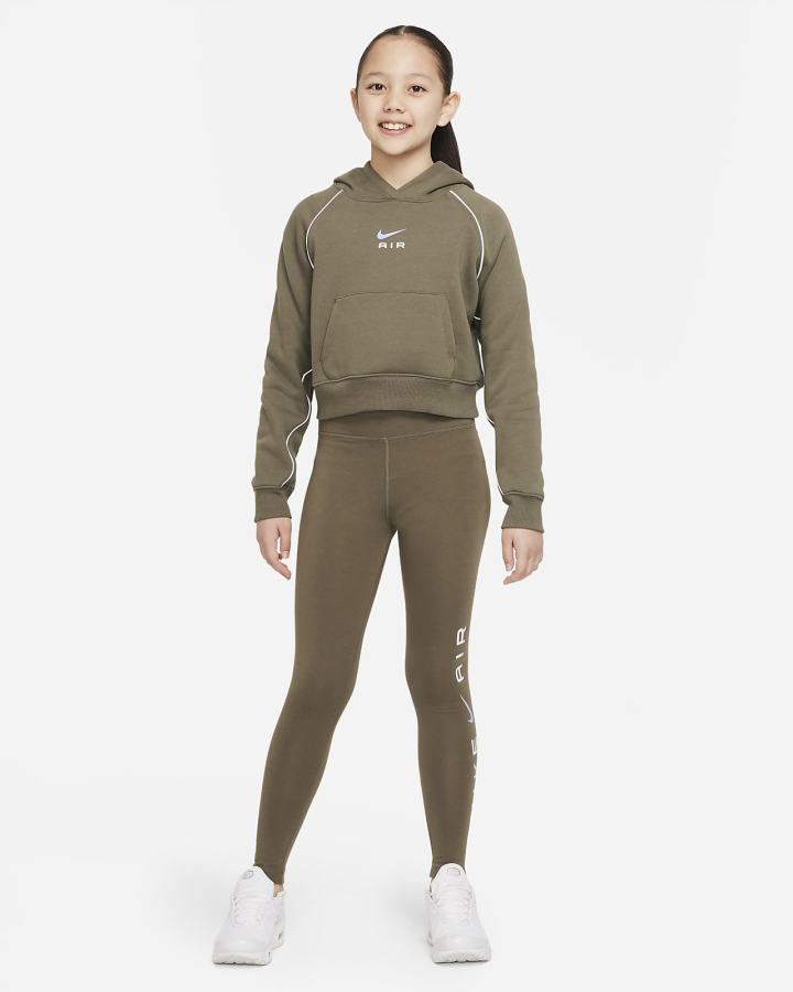 Leggins Nike Air Essential Kids Mid-Rise (Extended Size) Niña Verde Oliva | UJIEF-2396