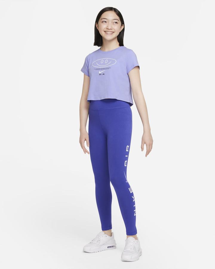 Leggins Nike Air Essential Kids Mid-Rise (Extended Size) Niña Azules | YUPIQ-5078