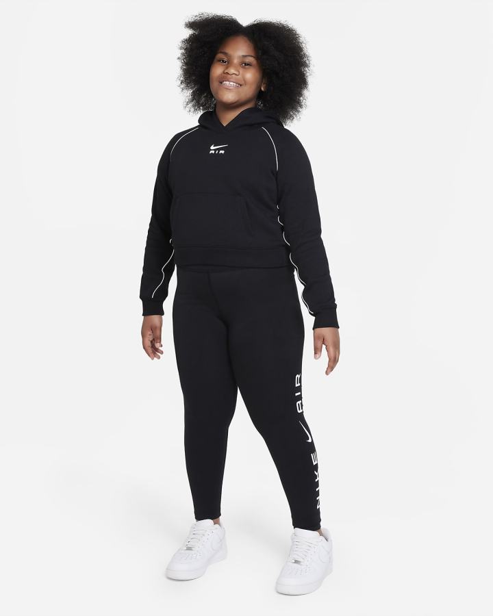 Leggins Nike Air Essential Kids Mid-Rise (Extended Size) Niña Negras | ZIMVJ-2863
