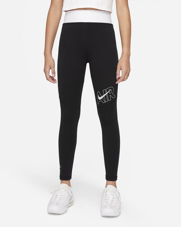 Leggins Nike Air Essentials Kids Niña Negras Blancas Gris Claro | HWEVA-6742