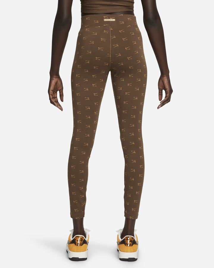 Leggins Nike Air High-Waisted Printed Mujer Marrones | ERMAK-3584