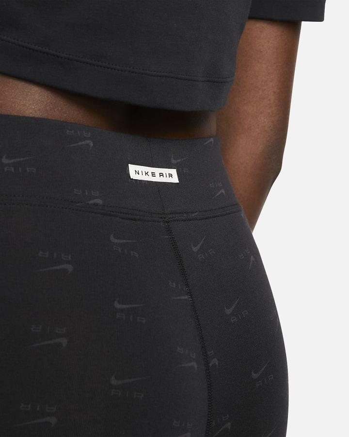 Leggins Nike Air High-Waisted Printed Mujer Negras Blancas | GZSER-9658