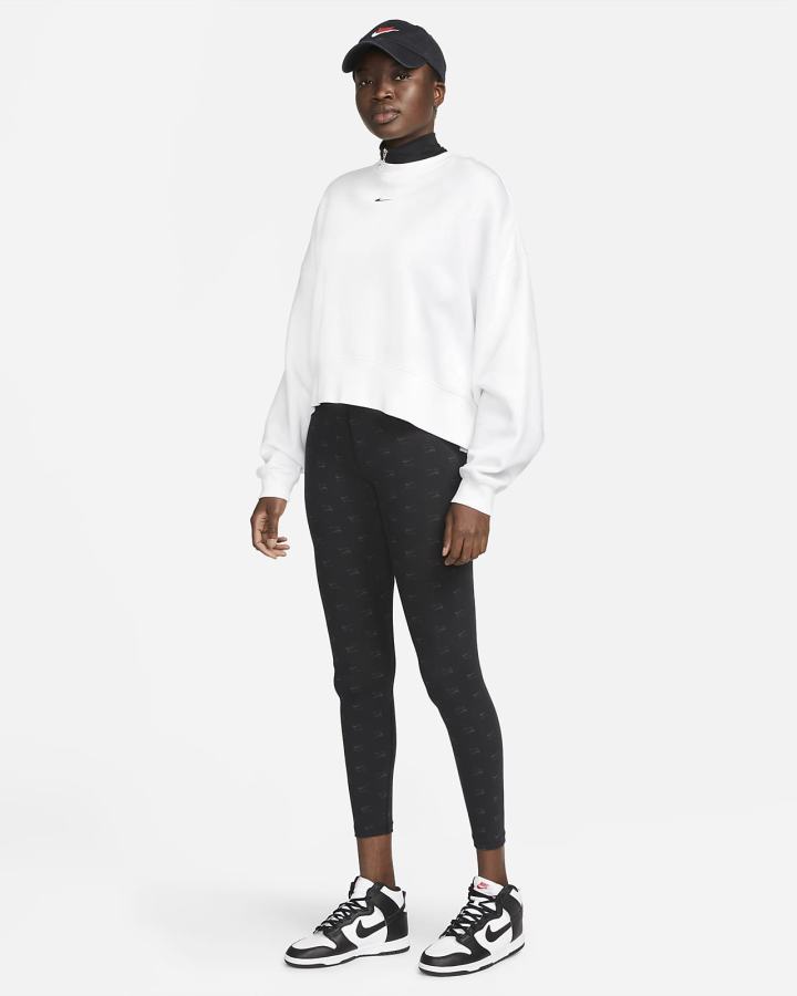 Leggins Nike Air High-Waisted Printed Mujer Negras Blancas | GZSER-9658