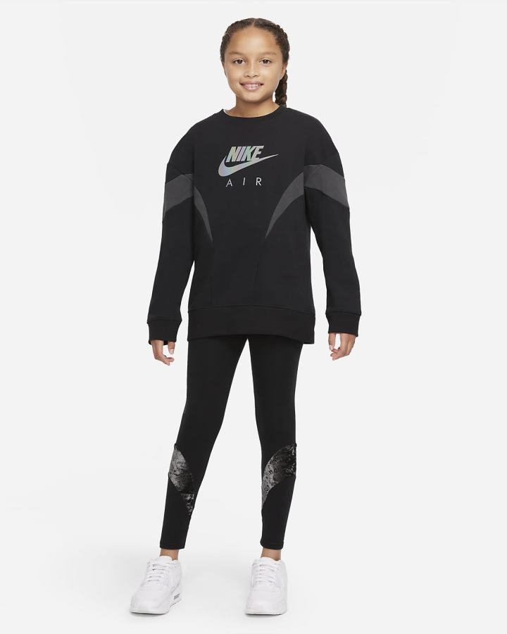 Leggins Nike Air Kids Niña Negras Blancas | YLNTW-8794