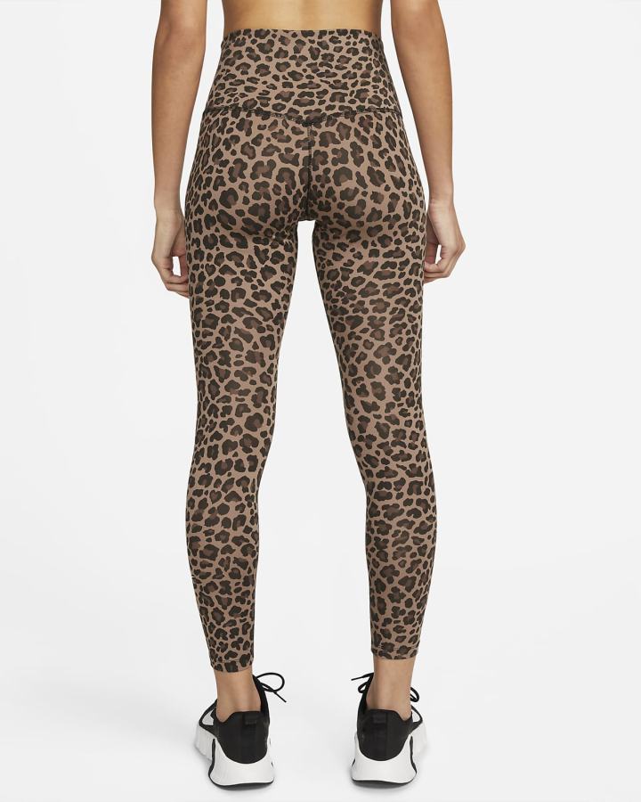 Leggins Nike Dri-FIT One High-Waisted Printed Mujer Marrones Blancas | JLOZT-6781