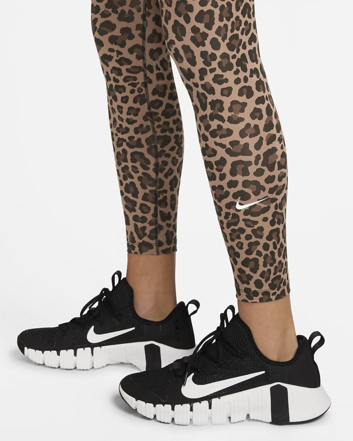 Leggins Nike Dri-FIT One High-Waisted Printed Mujer Marrones Blancas | JLOZT-6781