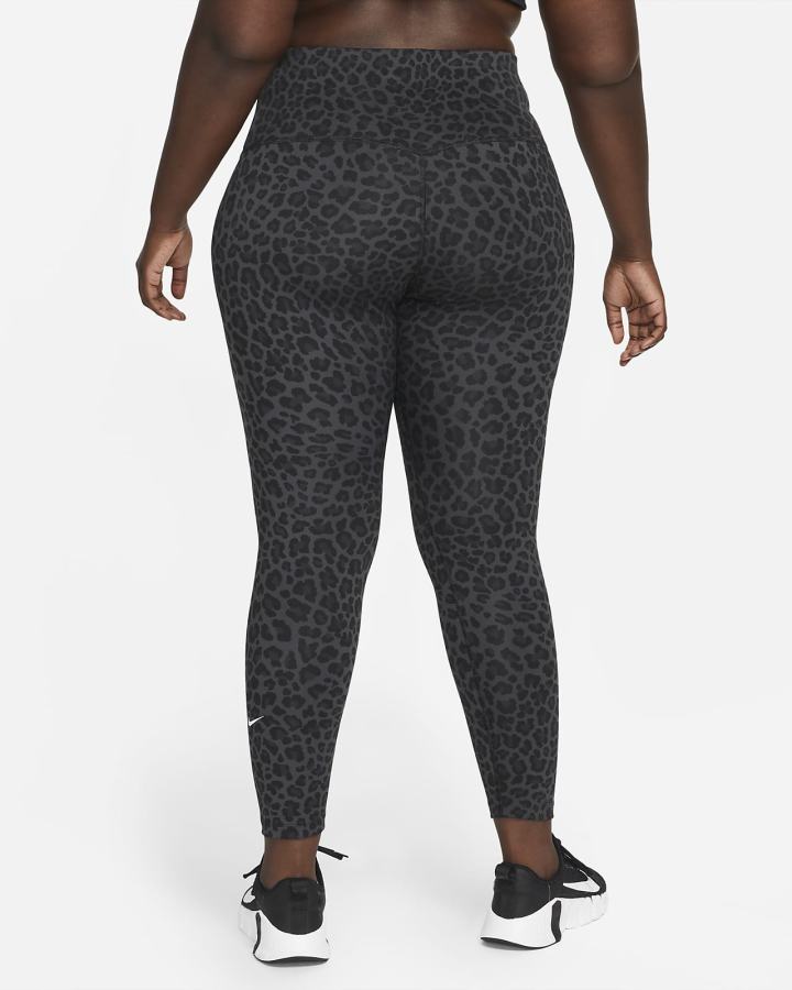Leggins Nike Dri-FIT One High-Waisted Printed Mujer Gris Oscuro Blancas | JWSTU-3715