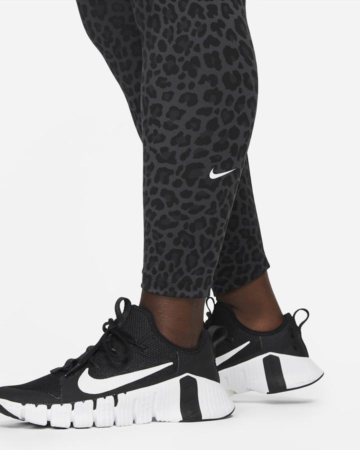 Leggins Nike Dri-FIT One High-Waisted Printed Mujer Gris Oscuro Blancas | JWSTU-3715