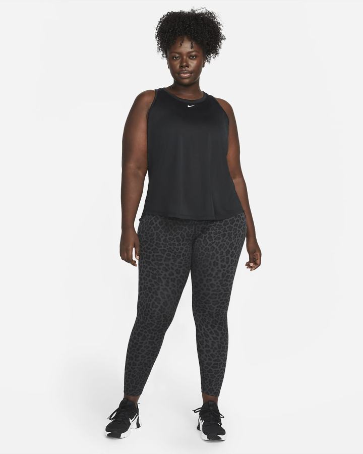 Leggins Nike Dri-FIT One High-Waisted Printed Mujer Gris Oscuro Blancas | JWSTU-3715