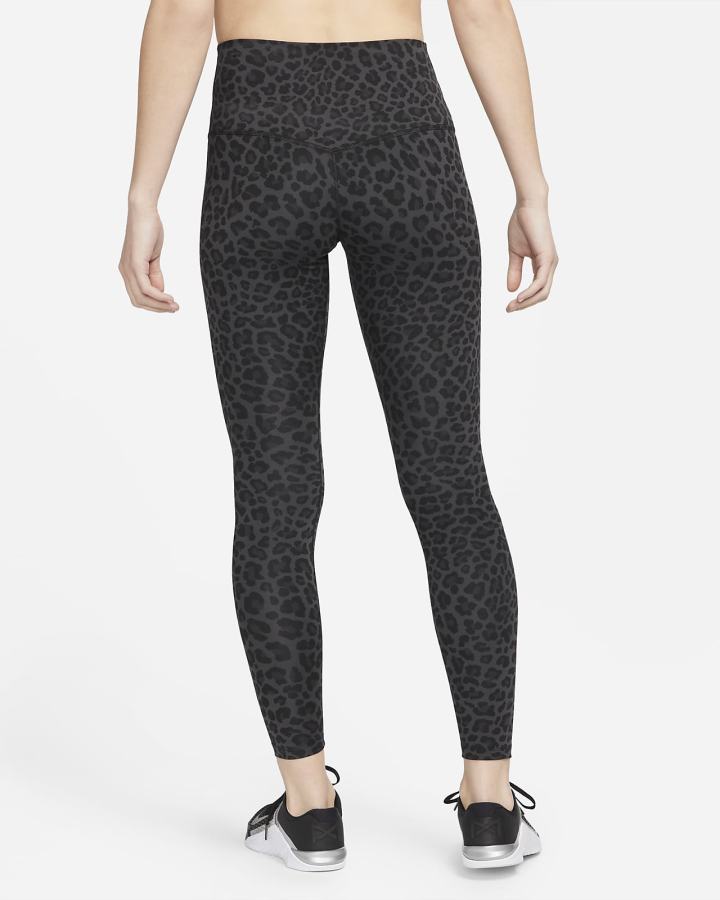 Leggins Nike Dri-FIT One High-Waisted Printed Mujer Gris Oscuro Blancas | NXPFO-7203