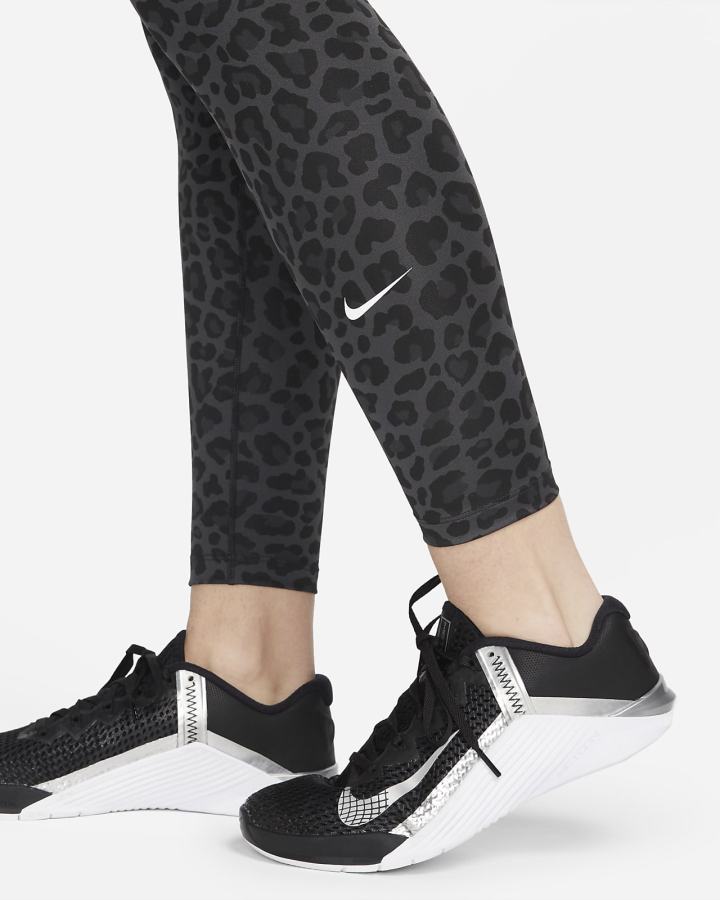 Leggins Nike Dri-FIT One High-Waisted Printed Mujer Gris Oscuro Blancas | NXPFO-7203
