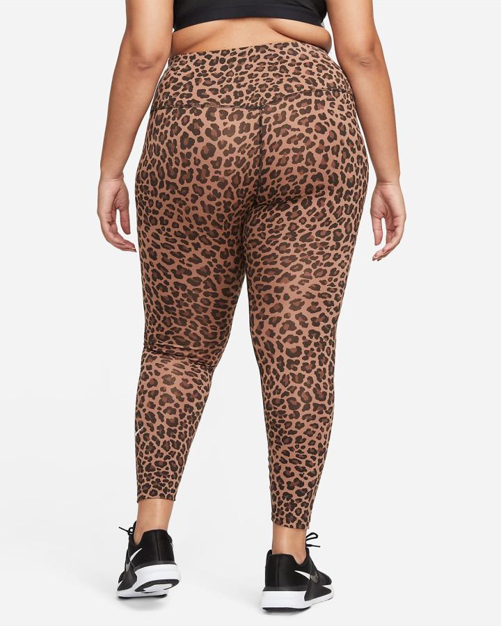 Leggins Nike Dri-FIT One High-Waisted Printed Mujer Marrones Blancas | QGCVE-3194