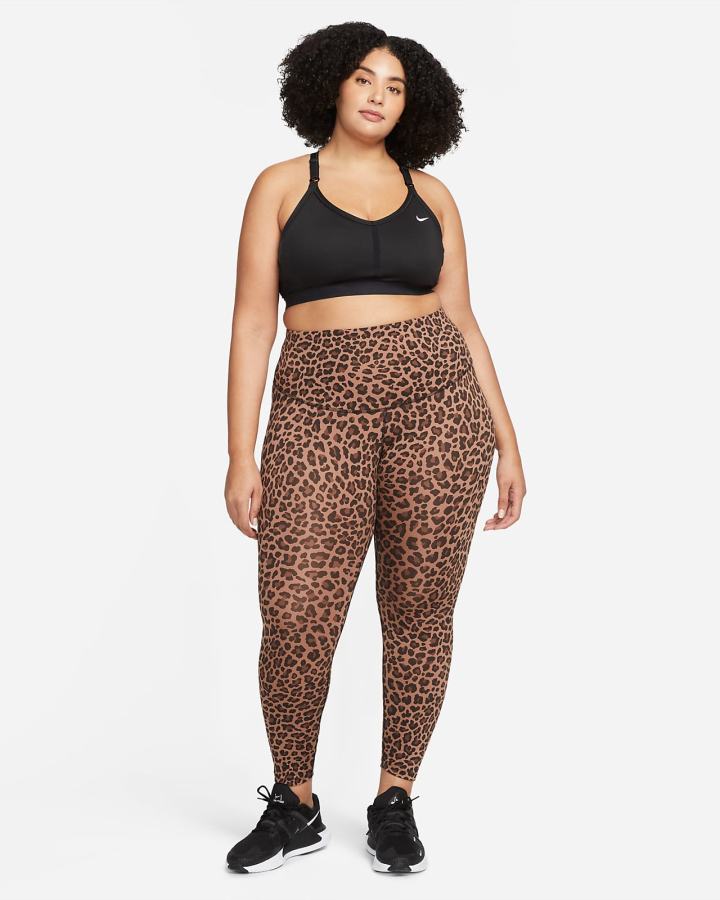 Leggins Nike Dri-FIT One High-Waisted Printed Mujer Marrones Blancas | QGCVE-3194