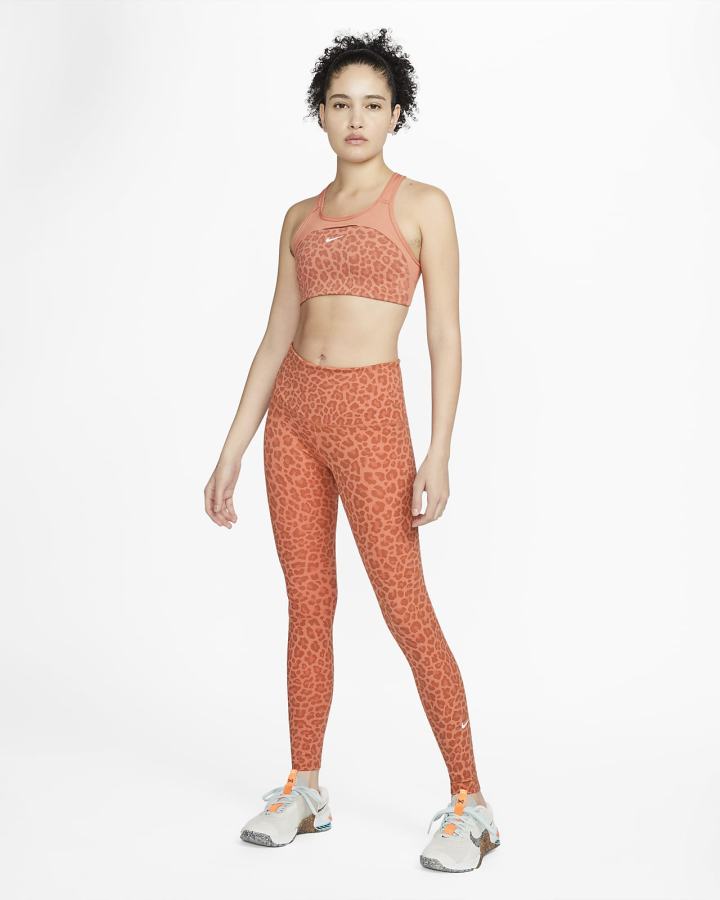 Leggins Nike Dri-FIT One High-Waisted Printed Mujer Blancas | RADIO-6890