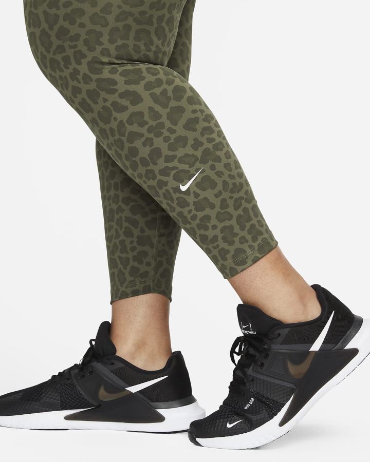 Leggins Nike Dri-FIT One High-Waisted Printed Mujer Verde Oliva Blancas | YGWAI-7539