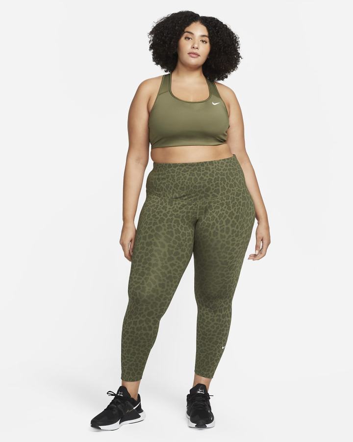 Leggins Nike Dri-FIT One High-Waisted Printed Mujer Verde Oliva Blancas | YGWAI-7539