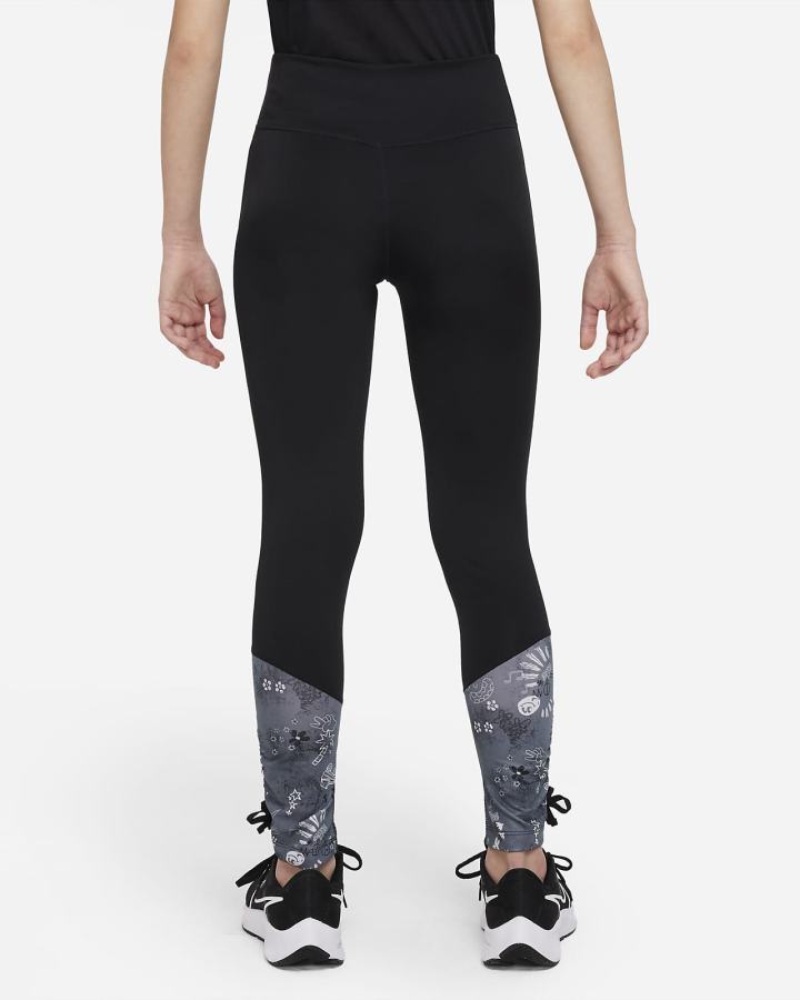 Leggins Nike Dri-FIT One Icon Clash Kids Niña Negras Blancas | QUPVM-3174