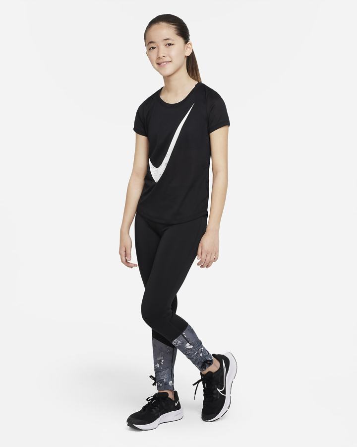 Leggins Nike Dri-FIT One Icon Clash Kids Niña Negras Blancas | QUPVM-3174