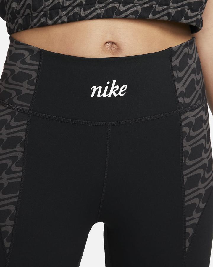 Leggins Nike Dri-FIT One Icon Clash Mid-Rise Mujer Negras Blancas | TFRSD-2073