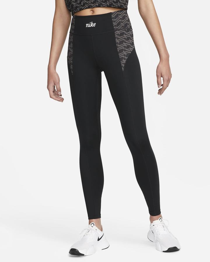 Leggins Nike Dri-FIT One Icon Clash Mid-Rise Mujer Negras Blancas | TFRSD-2073