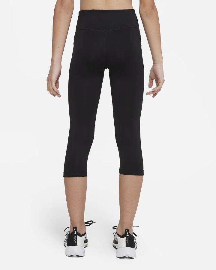Leggins Nike Dri-FIT One Kids Capri Niña Negras Blancas | QLIFM-7946