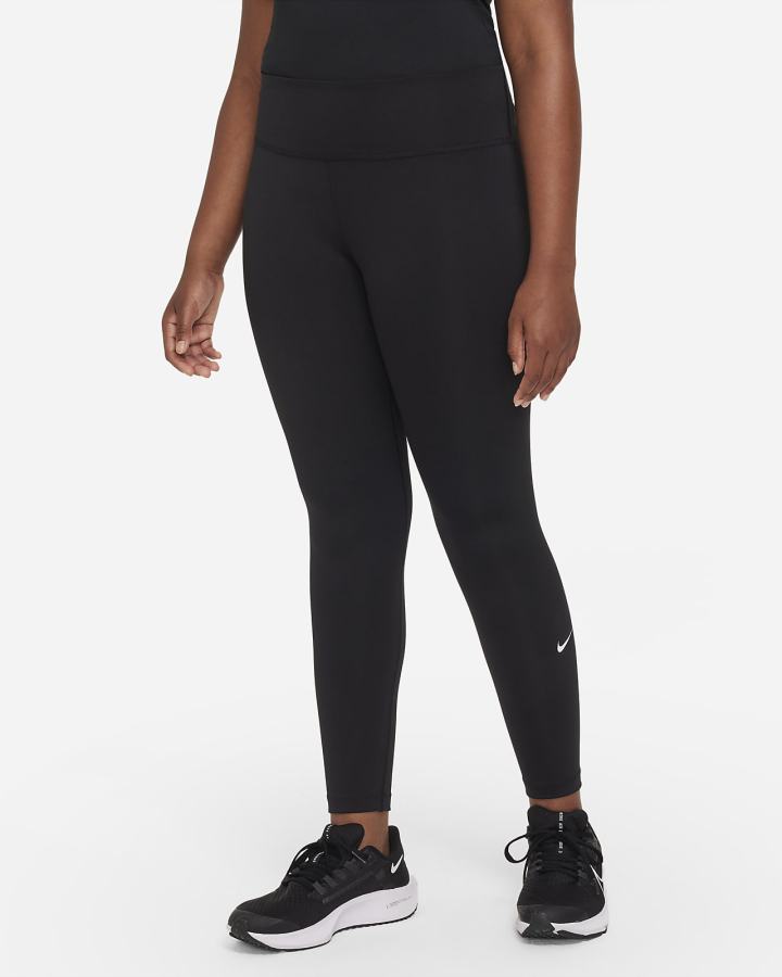 Leggins Nike Dri-FIT One Kids (Extended Size) Niña Negras Blancas | EVDUJ-4728